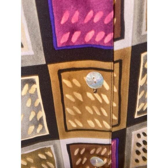 Women's Notations Blouse Size 16W Brown Purple Geometric - Picture 3 of 6